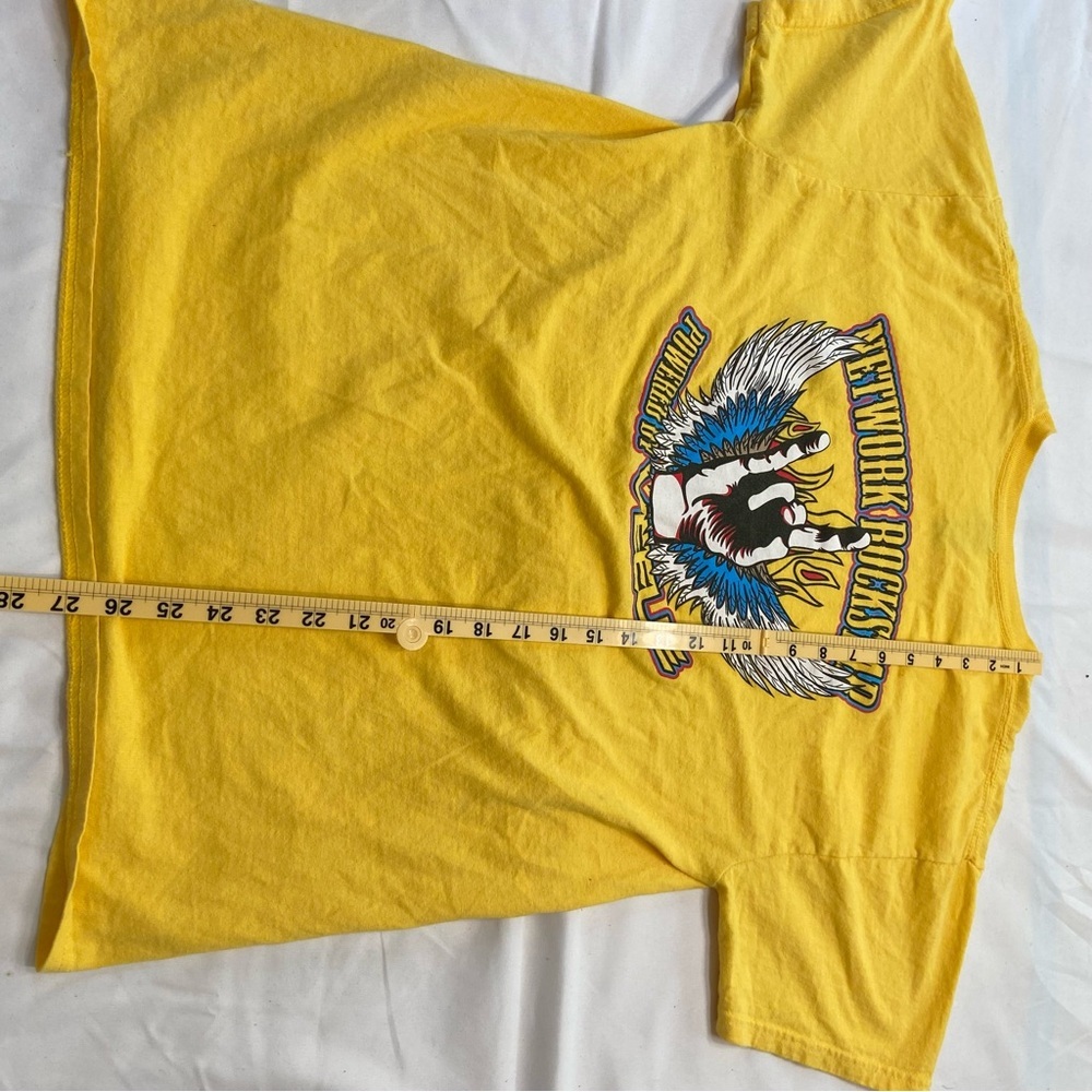Network Rockstar Venus Yellow Graphic T Shirt Motorcycle Biker Tee Size M - Picture 6 of 7